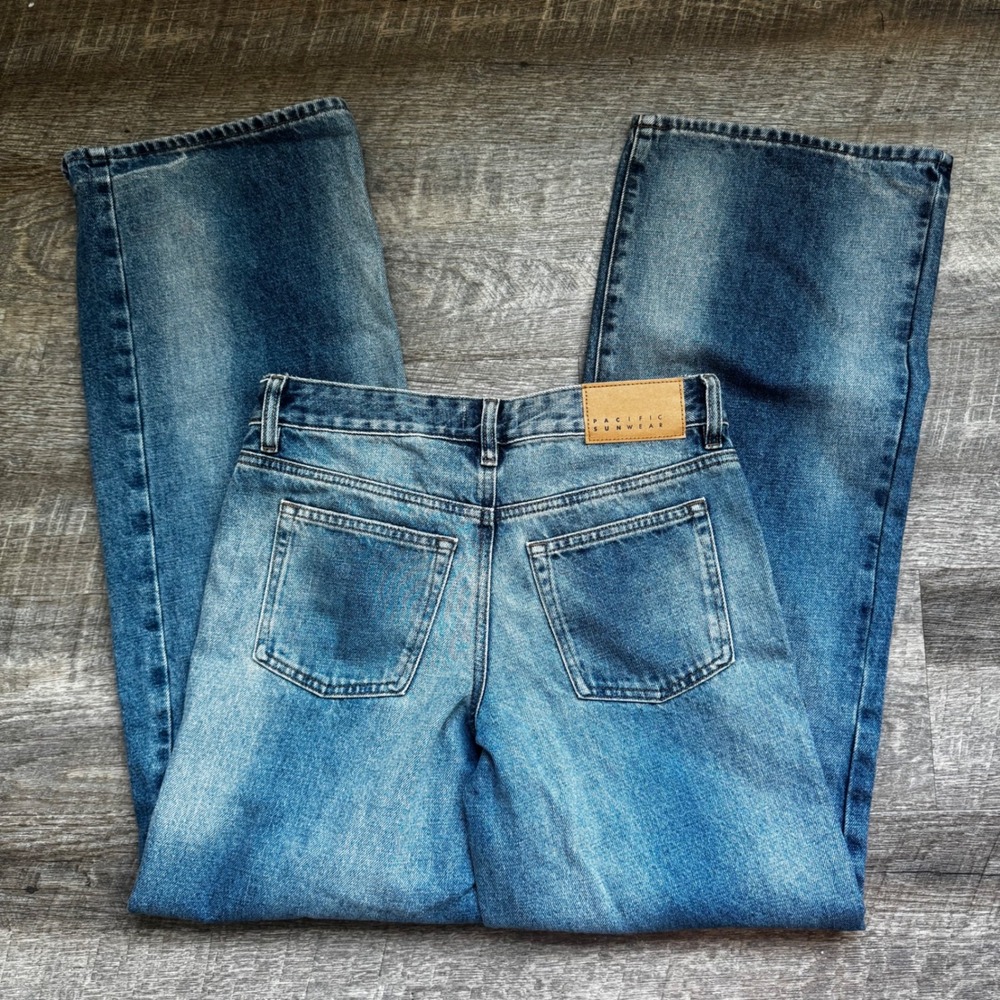 PacSun Casey Low Rise Baggy Jeans 24x32 Baggy Medium Wash Blue Wide Leg Denim